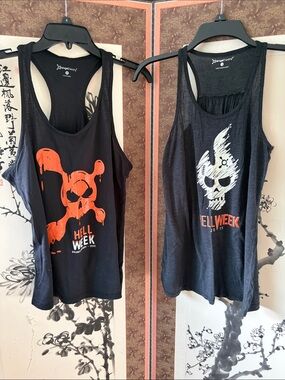 Orangetheory Black Tank Tops with Orange Graphic - Hell Week